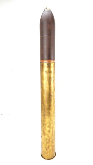 German (Manufactured in Occupied France), WWII, 75 mm PaK 40–KwK 40 Shell with Brass Case – Dated 1942, French “LUM” Marking, Waffenamt WaA660, Inert