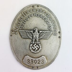 German, WWII, Reichsfinanzverwaltung Zolldienst (Customs/Border Guard) Sleeve Badge, Serial No. 33023
