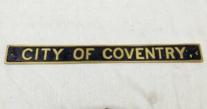 Newton Replicas City Of Coventry Locomotive Sign
