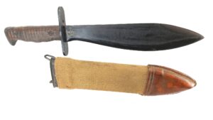 USA, WW1, Model 1917 Machine Gunners Bolo Knife by Plumb, with Scabbard by A. Kenwood Company