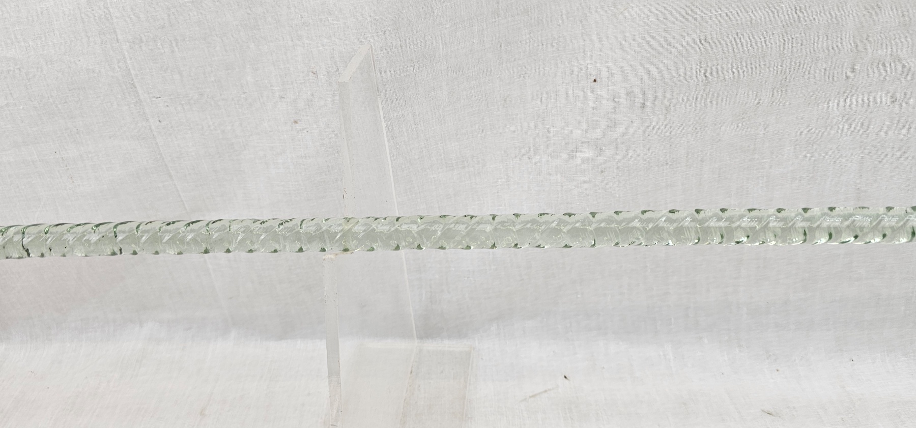 Victorian Light Green Glass Barley Twist Walking Stick - Image 3