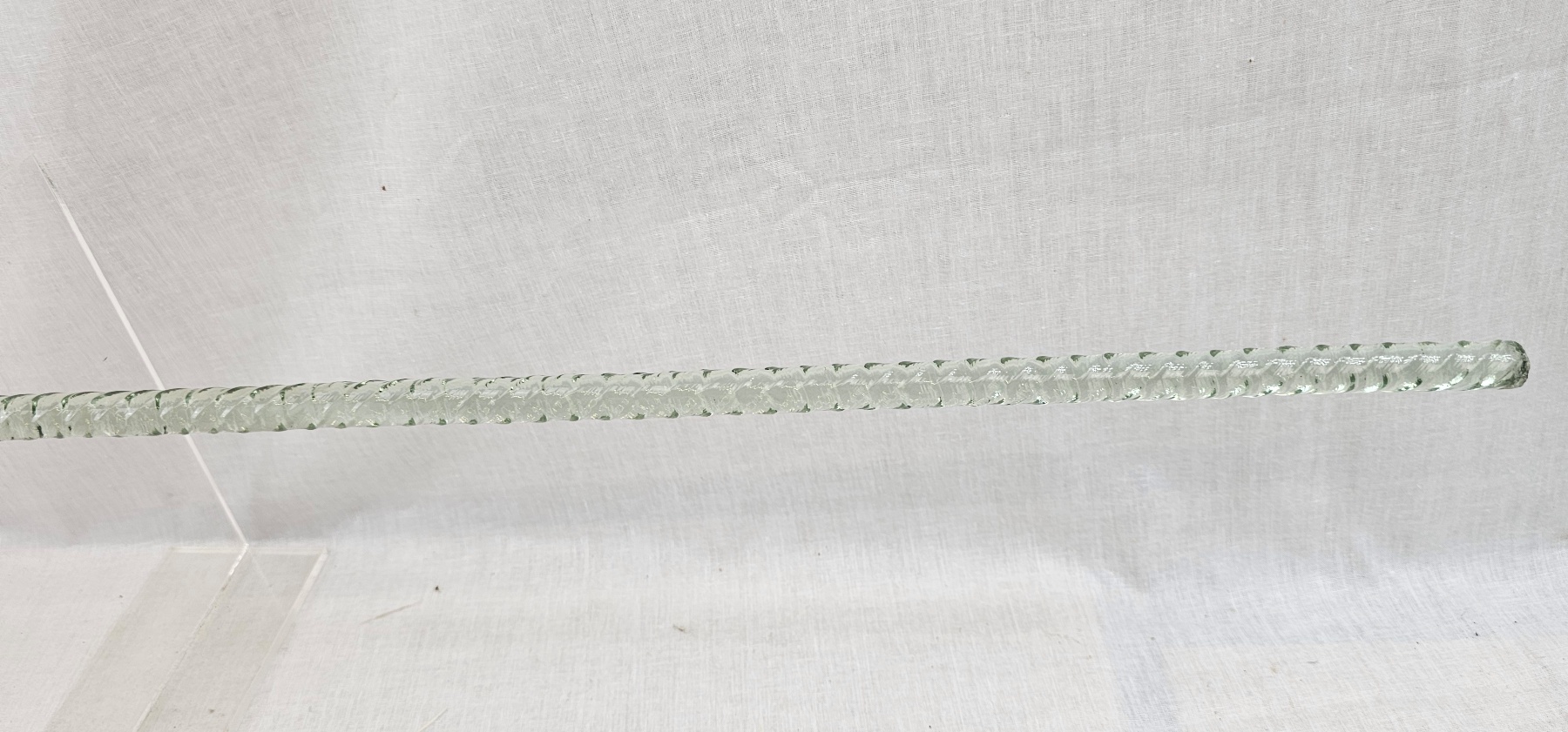 Victorian Light Green Glass Barley Twist Walking Stick - Image 2