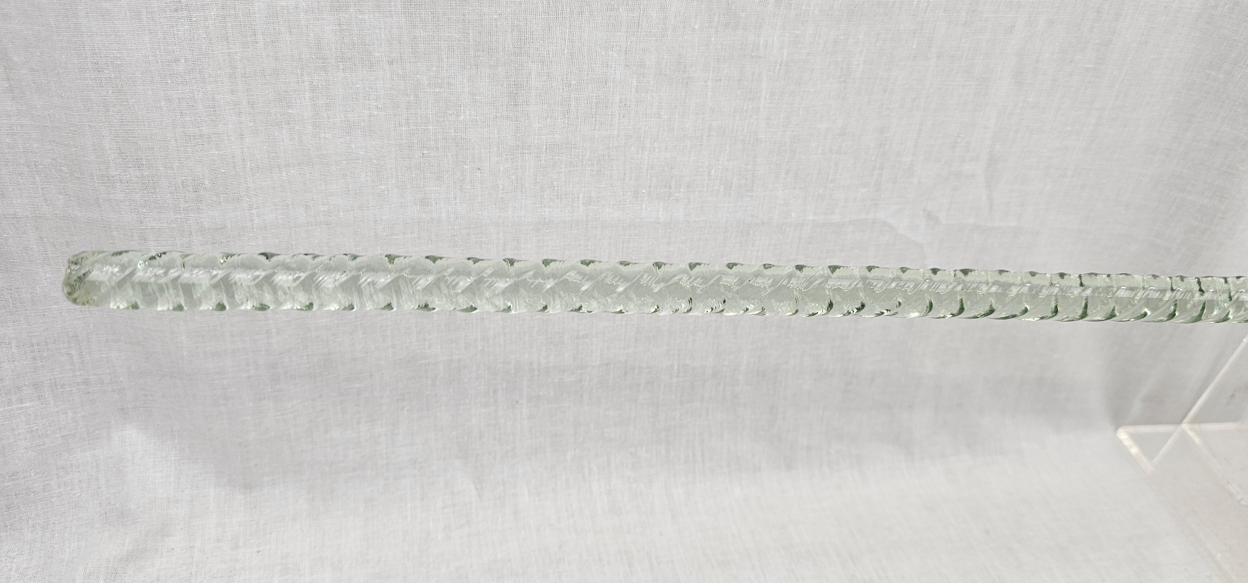 Victorian Light Green Glass Barley Twist Walking Stick - Image 8