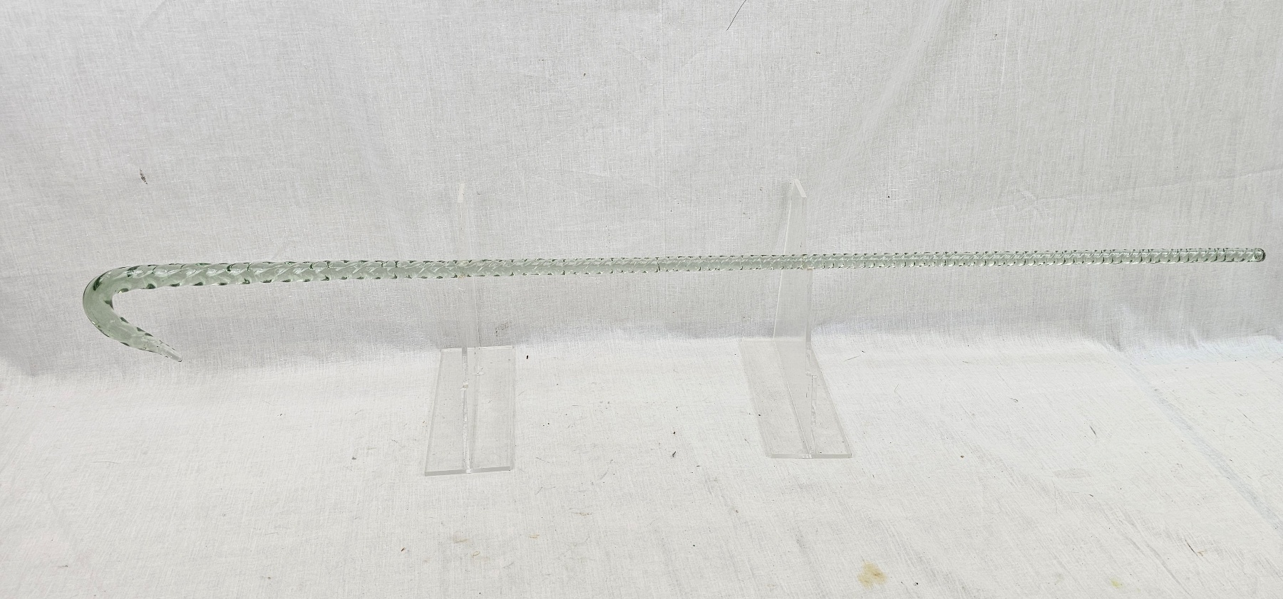Victorian Light Green Glass Barley Twist Walking Stick - Image 7