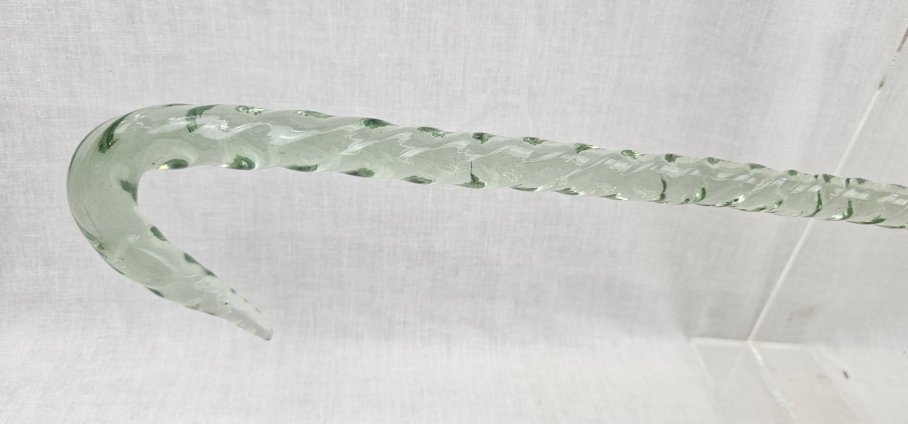 Victorian Light Green Glass Barley Twist Walking Stick - Image 6