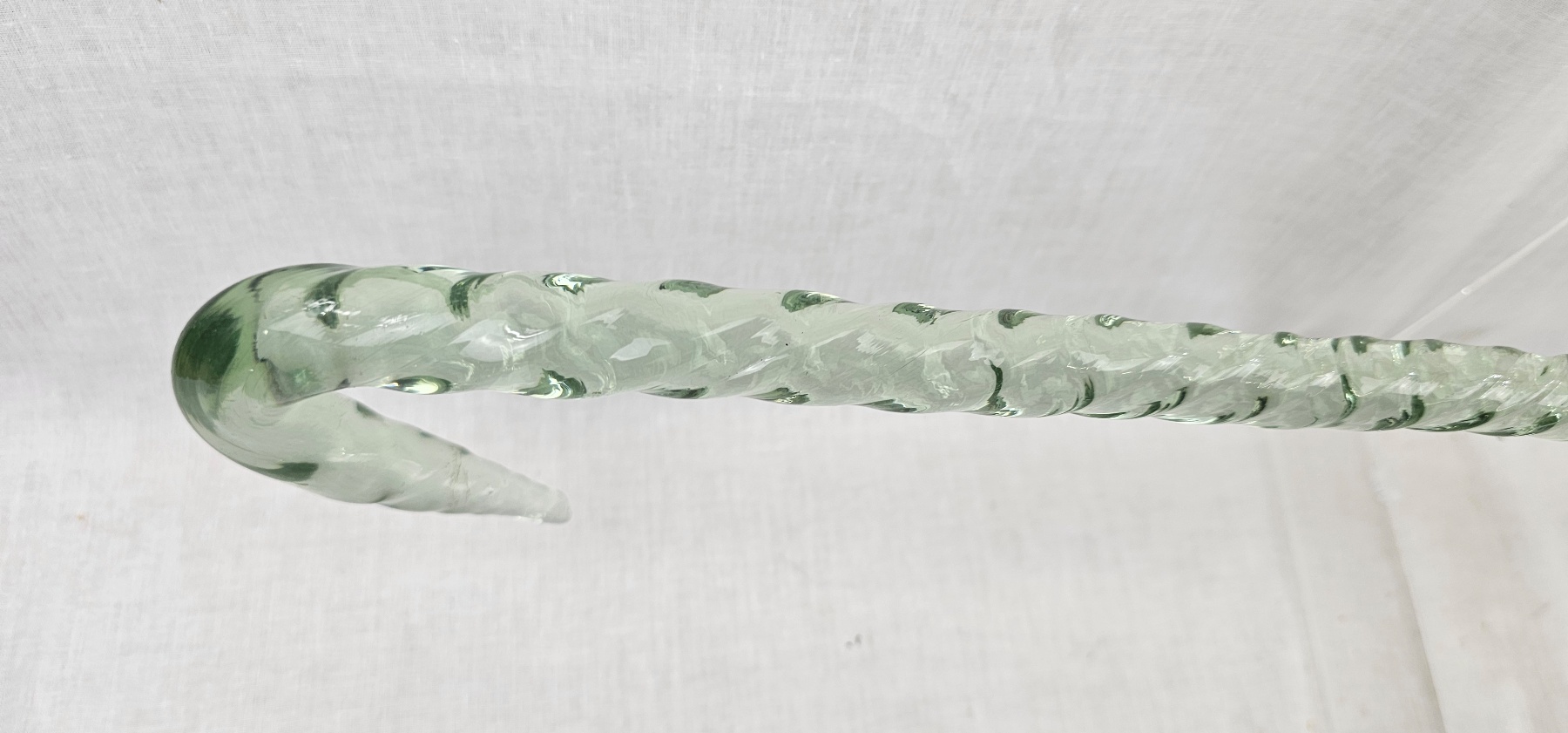 Victorian Light Green Glass Barley Twist Walking Stick - Image 5