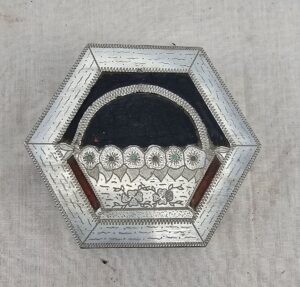 WW2 Aluminium Trinket Basket Of Flowers #2