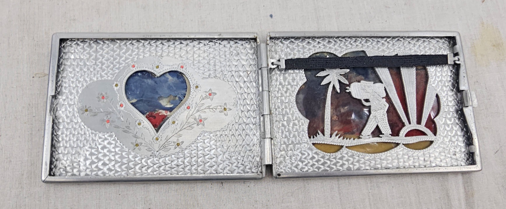WW2 Era Aluminium Enamelled Indian Palace Cigarette Case #2 - Image 3