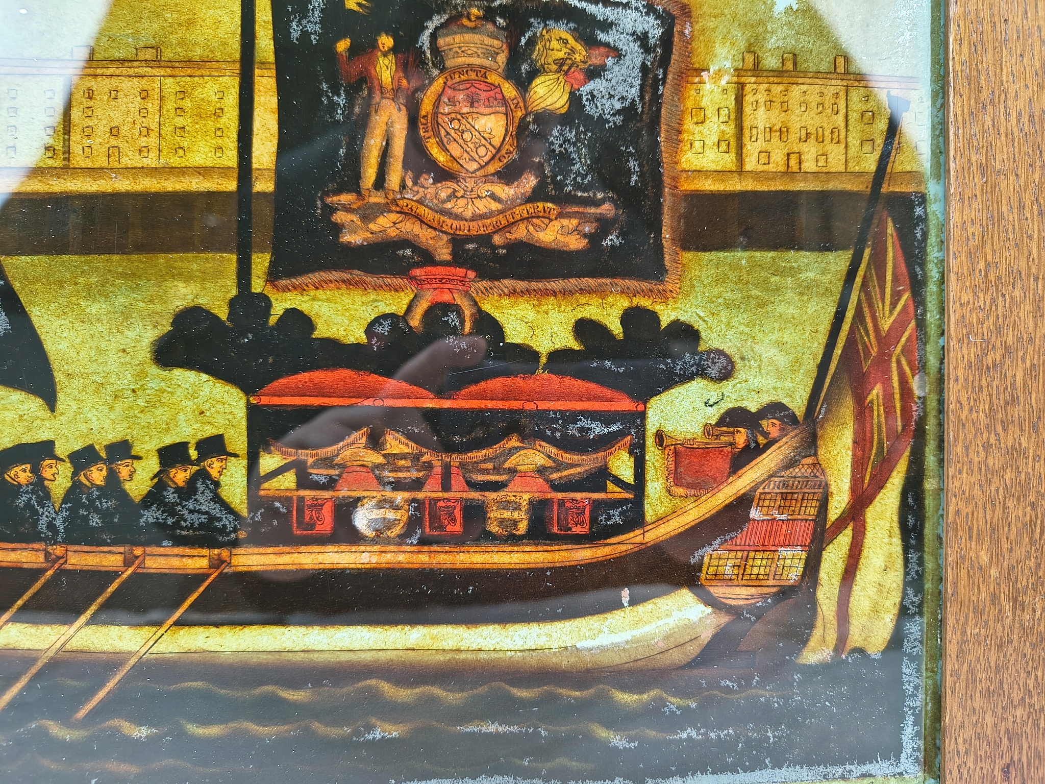 1806 Reverse Painting On Glass Of Admiral Lord Nelson's Funeral Barge - Image 3