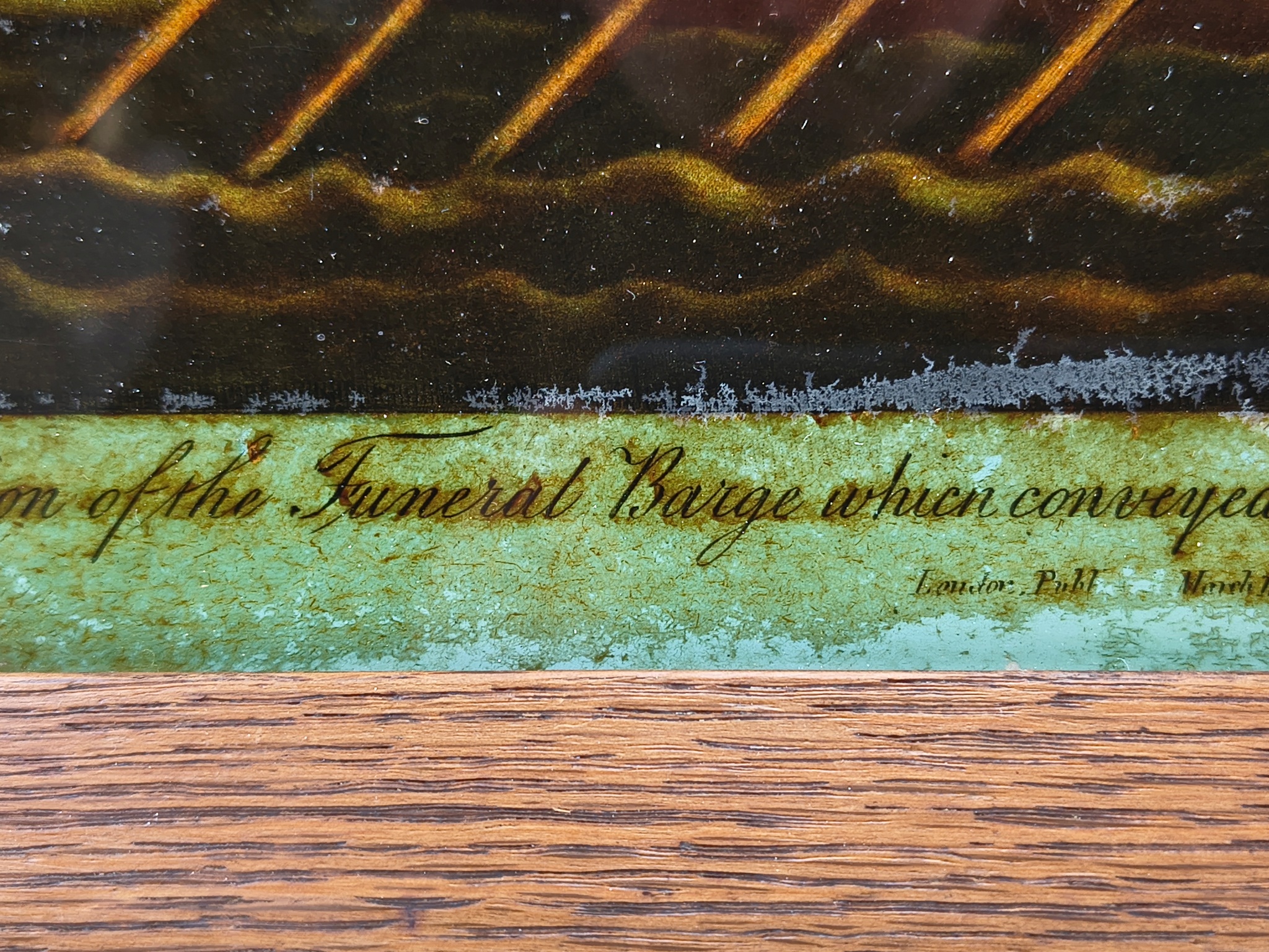 1806 Reverse Painting On Glass Of Admiral Lord Nelson's Funeral Barge - Image 8