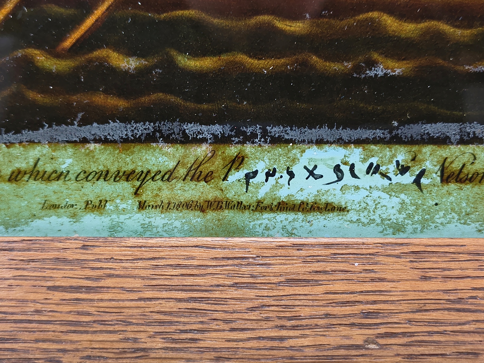1806 Reverse Painting On Glass Of Admiral Lord Nelson's Funeral Barge - Image 7