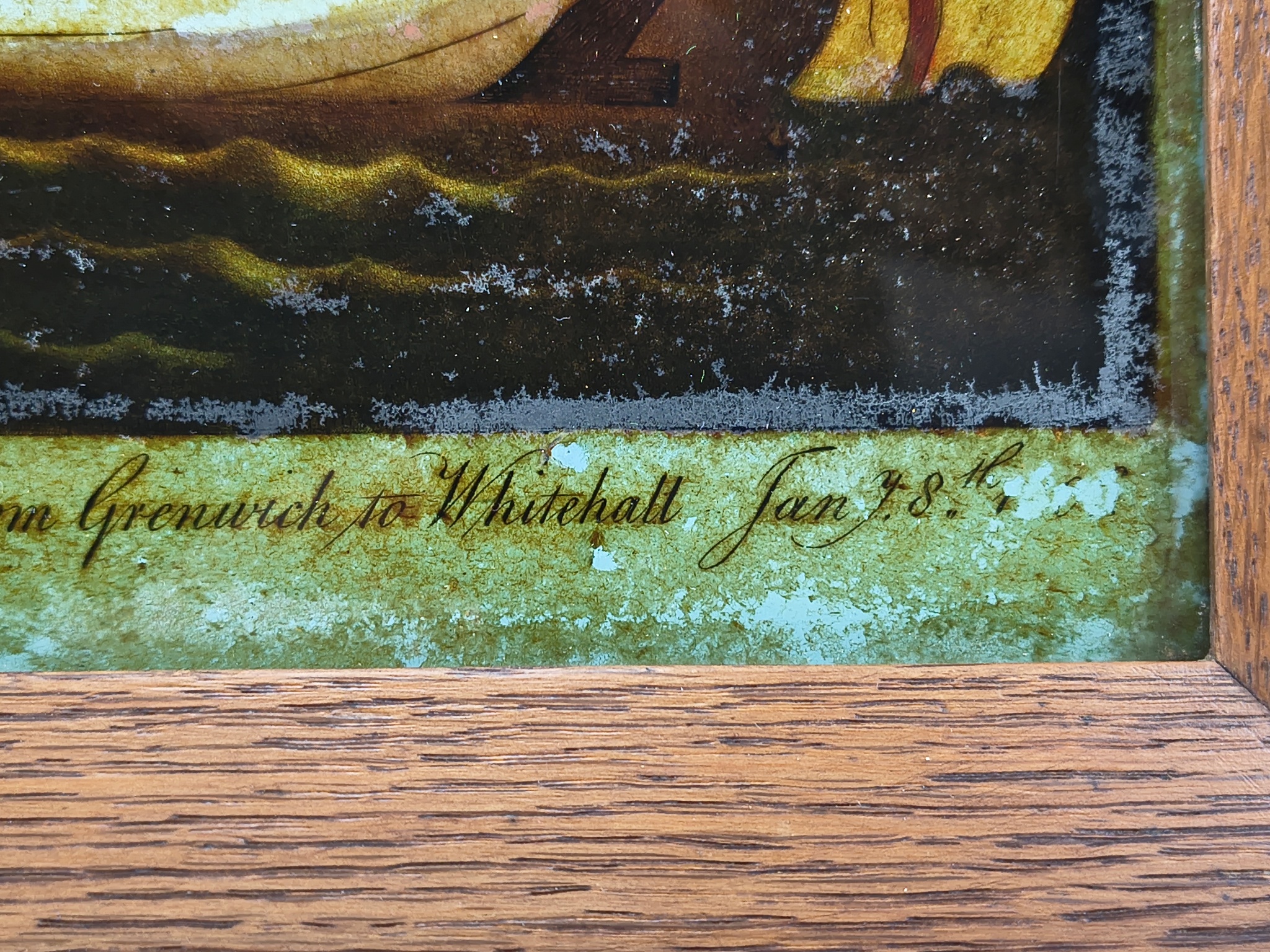 1806 Reverse Painting On Glass Of Admiral Lord Nelson's Funeral Barge - Image 5