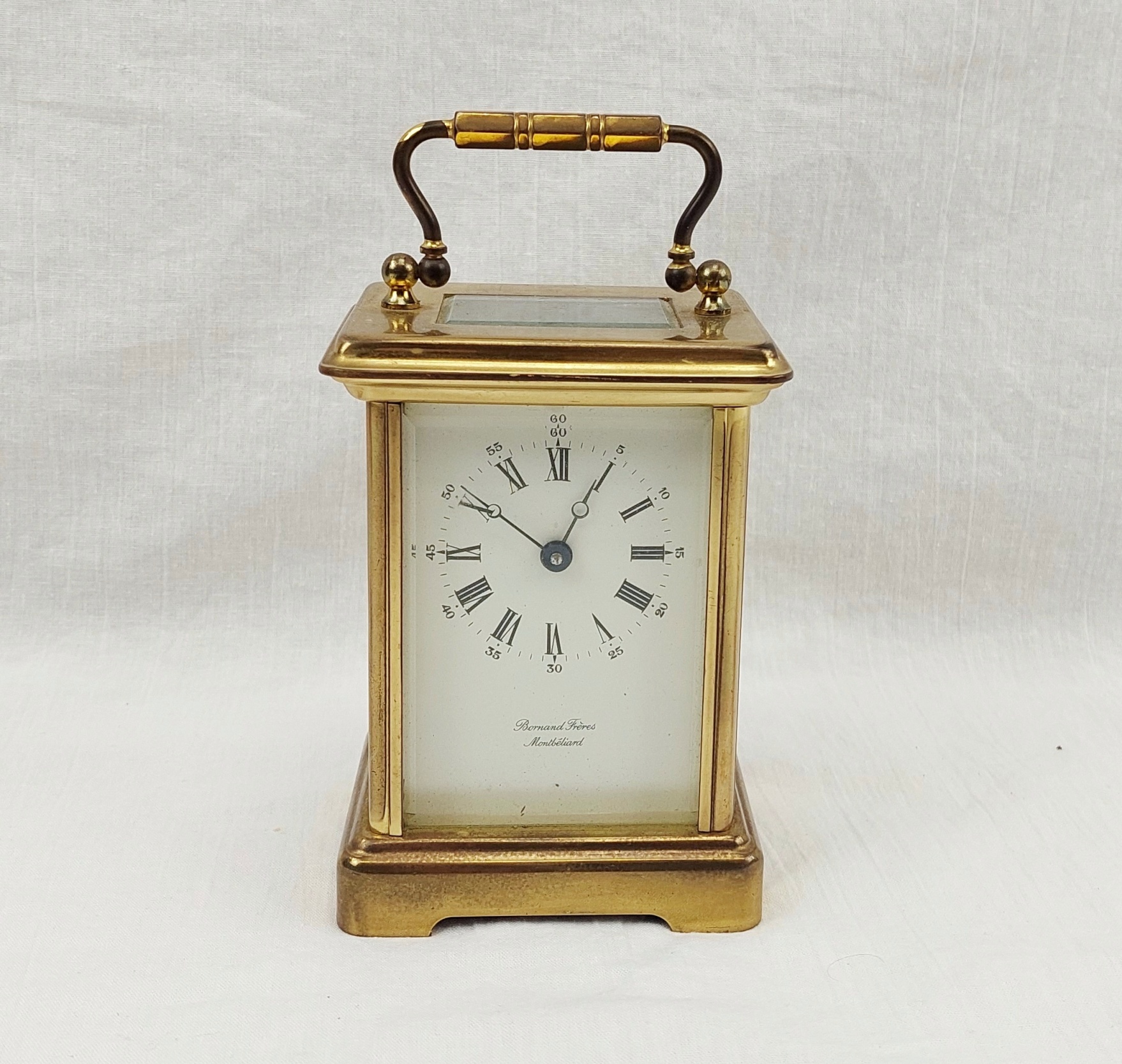 Antique French Brass Carriage Clock By Bornand Freres