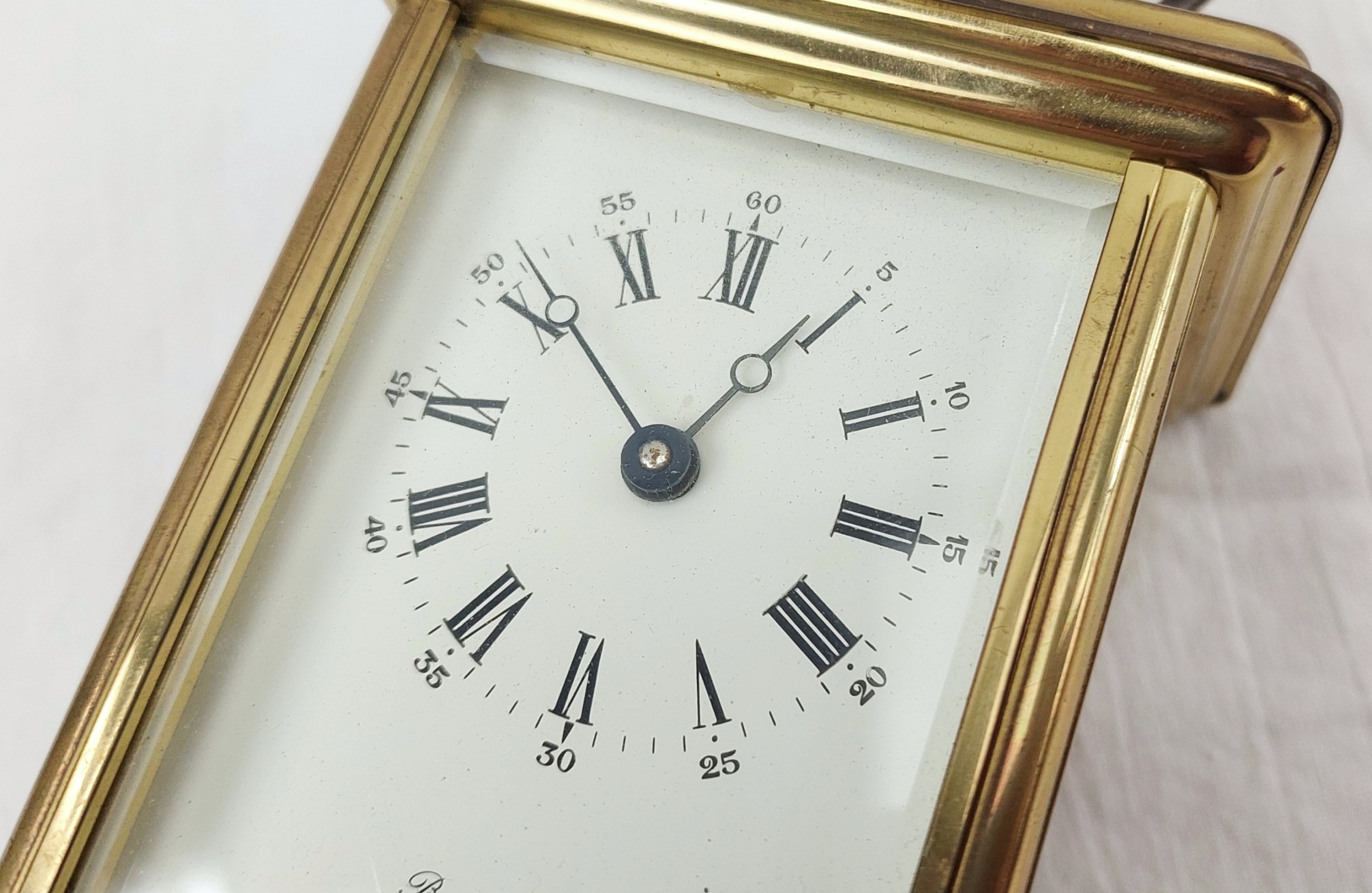 Antique French Brass Carriage Clock By Bornand Freres - Image 6