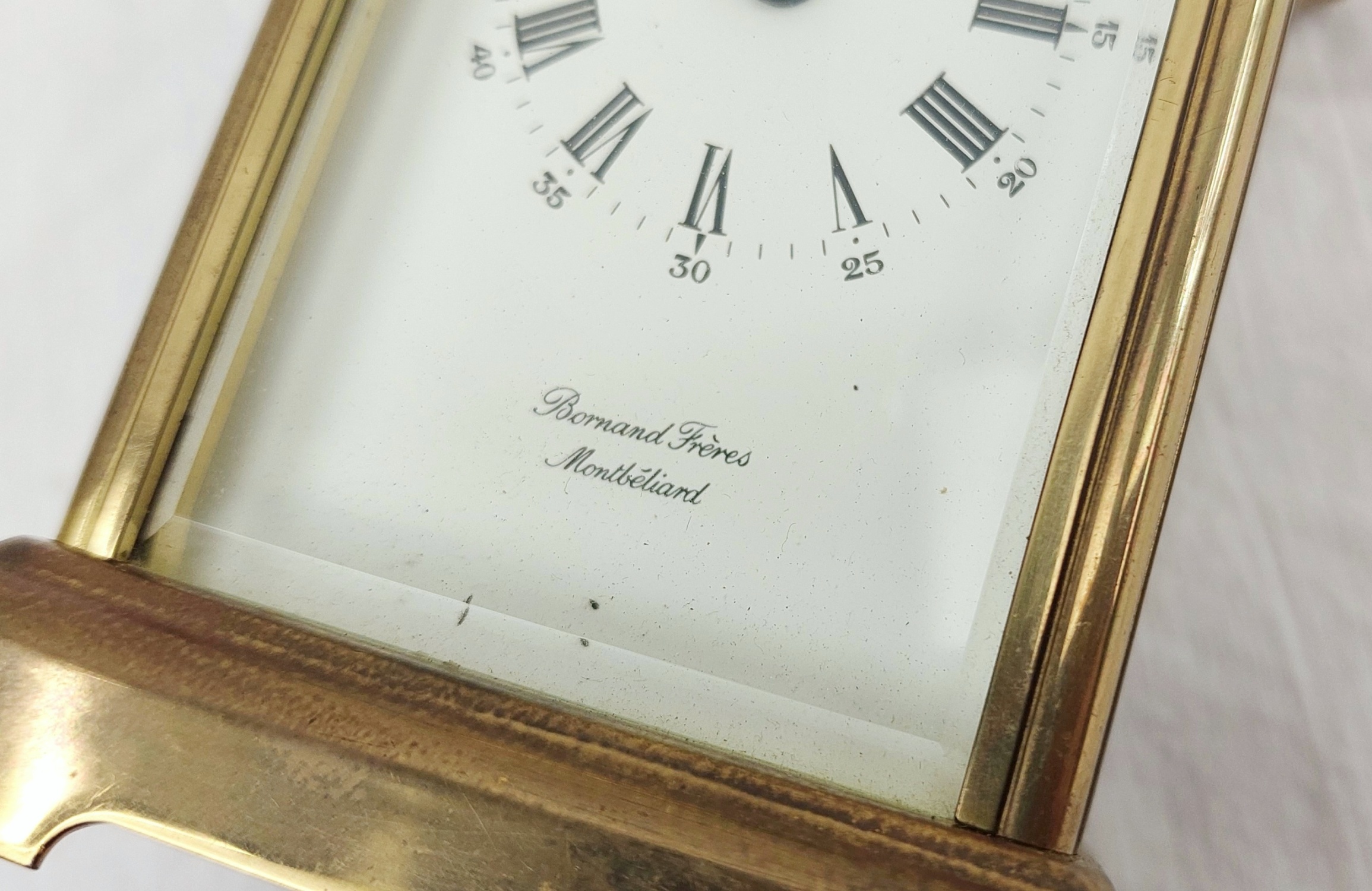 Antique French Brass Carriage Clock By Bornand Freres - Image 7