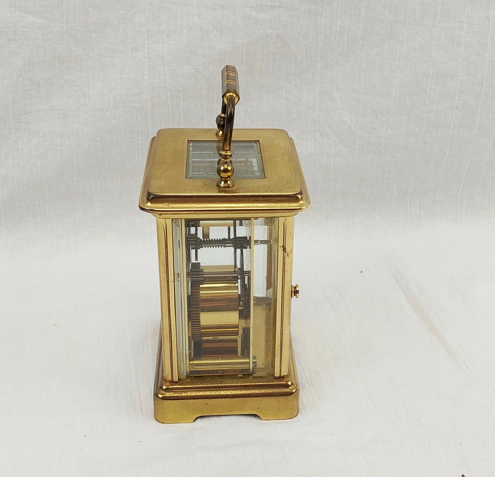 Antique French Brass Carriage Clock By Bornand Freres - Image 4