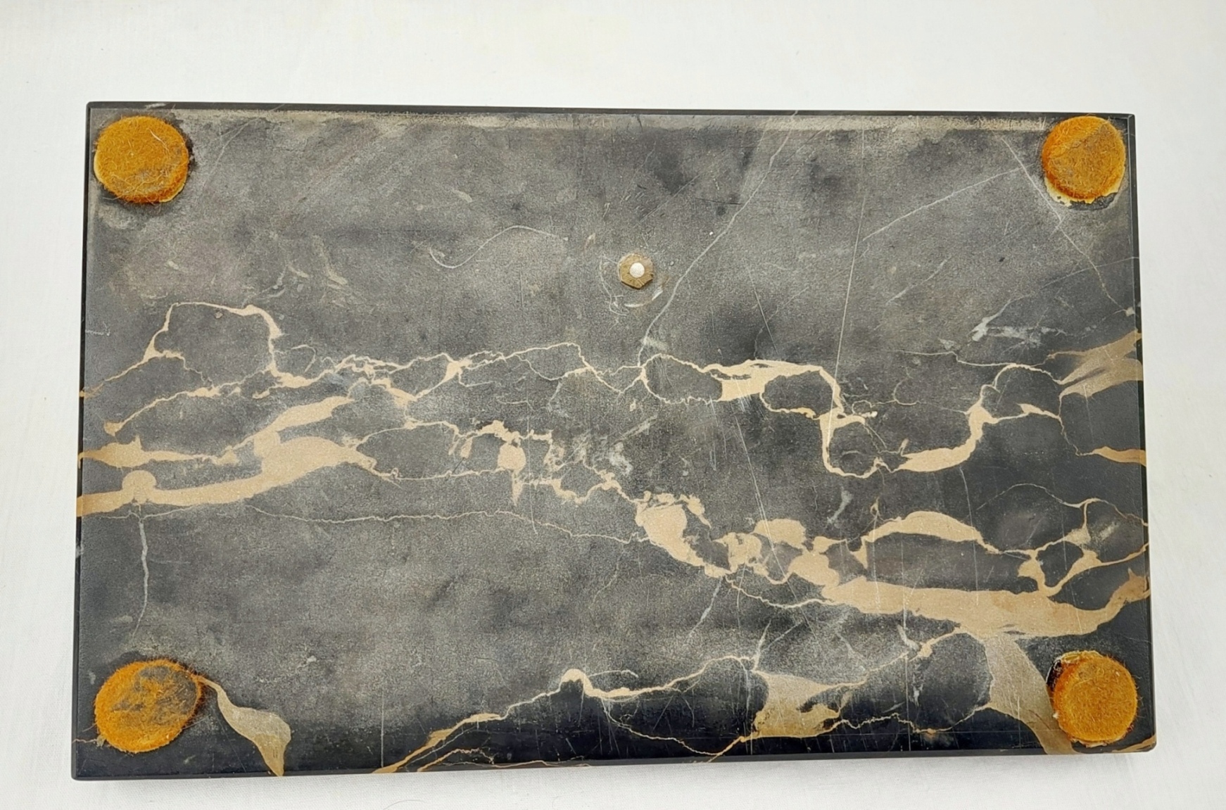 Art Deco Italian Portoro Marble Inkwell With Pen Rest And Letter Holder - Image 9