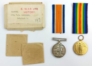 Britain, WW1, Medal Pair to G-15021  Pte. T. G. Gardiner, Royal West Kent Regiment, British War Medal & Victory Medal, With Original Issue Box, Packets and Unused Ribbons (2)