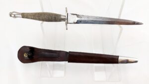 British, WW2, First Pattern Fairbairn–Sykes Fighting Knife by Wilkinson Sword – Superb, Fully Original Example with Correct Early Sheath