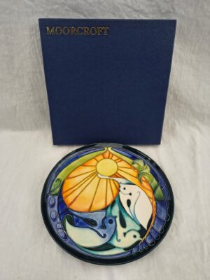 Boxed 2005 Moorcroft Pottery Limited Edition Sunbird Pattern Plate Emma Bossons