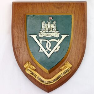 British, 5th Royal Inniskilling Dragoon Guards Wall Plaque, Wooden Mount, Regimental Crest