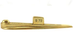 Canada, 1965, HMCS Ojibwa (S72) – Brass Submarine Paperweight, Waterline Model
