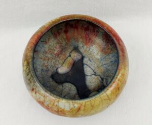 Circa 1930 Royal Doulton Chang Bowl By Charles Noke and Harry Nixon Lava Glaze Over Flambe