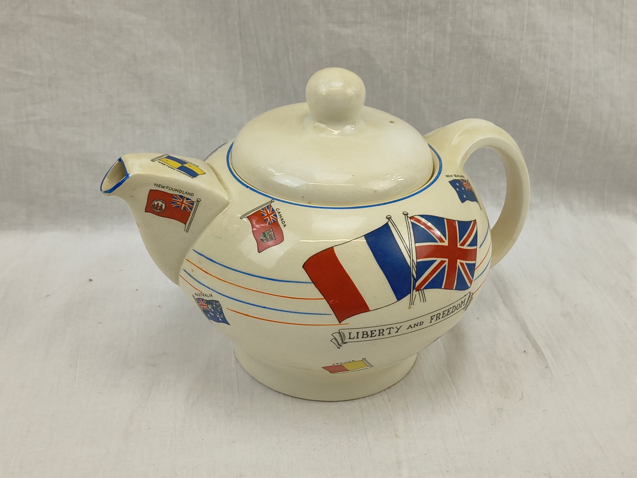 Circa 1939 Crown Ducal War Against Hitlerism Souvenir Teapot - Image 2