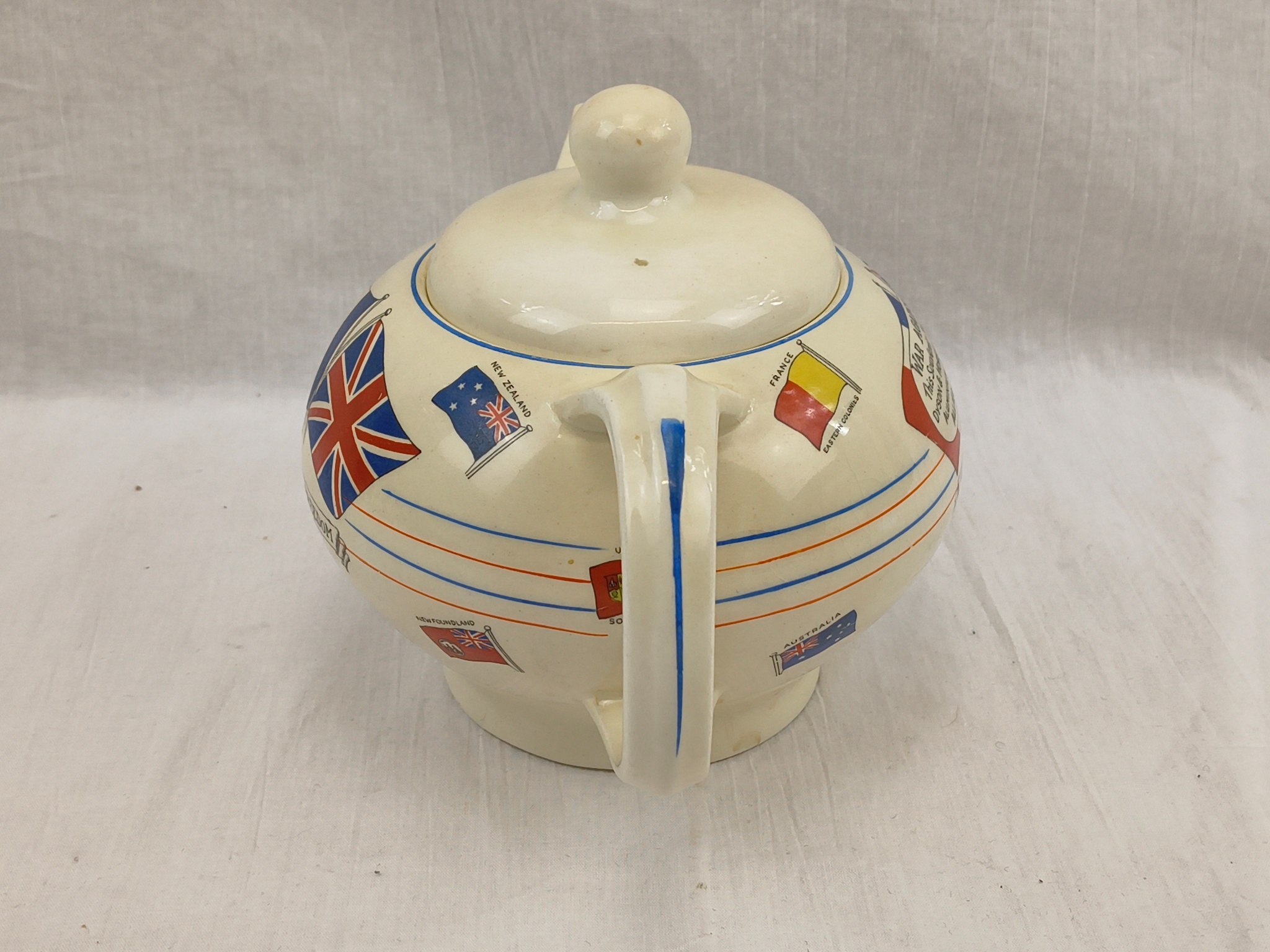 Circa 1939 Crown Ducal War Against Hitlerism Souvenir Teapot - Image 3