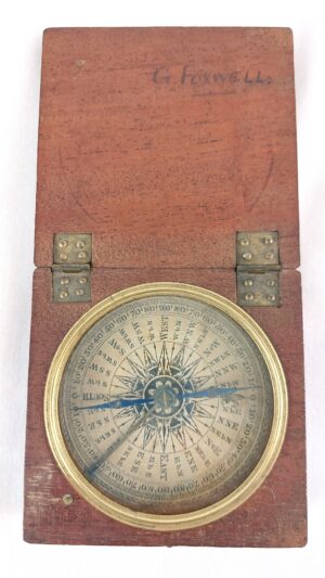 English, c.1870, Victorian Wooden Cased Pocket Compass