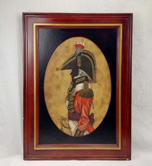 Framed Oil On Board Silhouette Of A British Georgian Officer