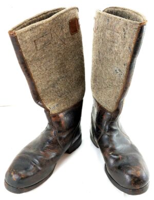 German, WW2, Eastern Front Winter “Filzstiefel” Boots by Hoffmann, Kleve, Size 8, Dated 1943