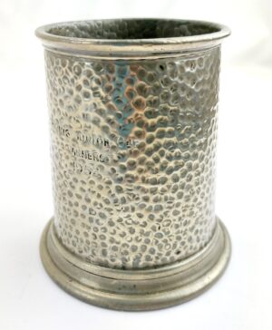 Hammered English Pewter Tankard – Hunts Junior Cup Winners 1952