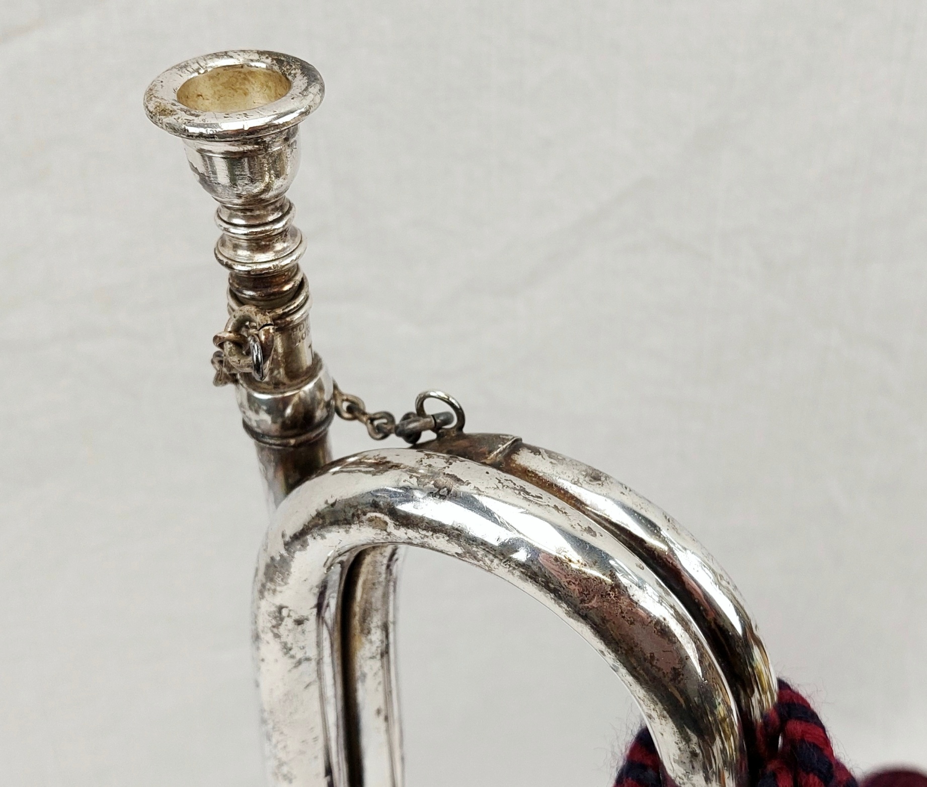 Hampshire Yeomanry Volunteers Or Middlesex Volunteers 1920s White Metal Bugle #2 - Image 6