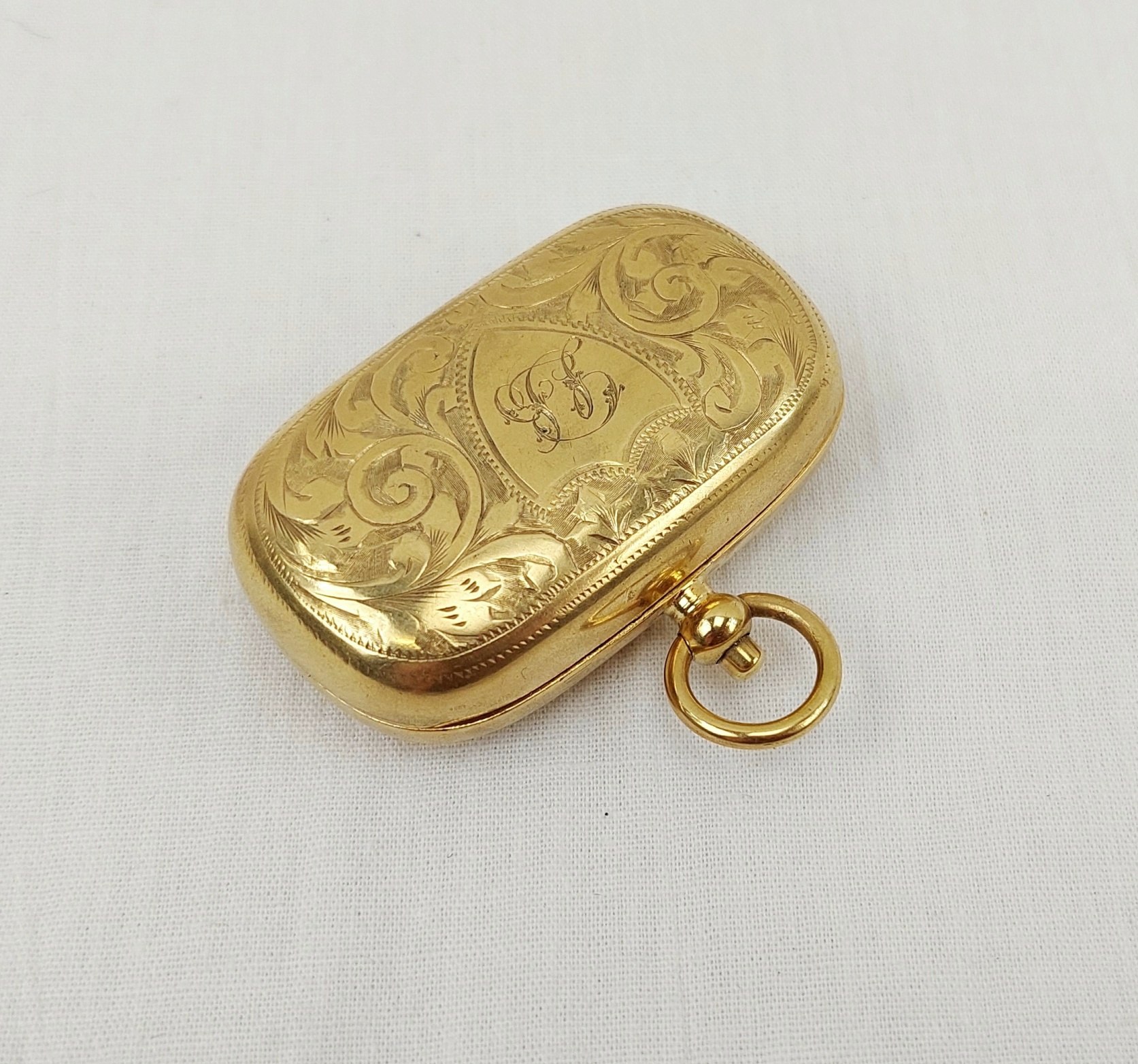 Victorian Gold Plated White Metal Sovereign & Half Sovereign Case