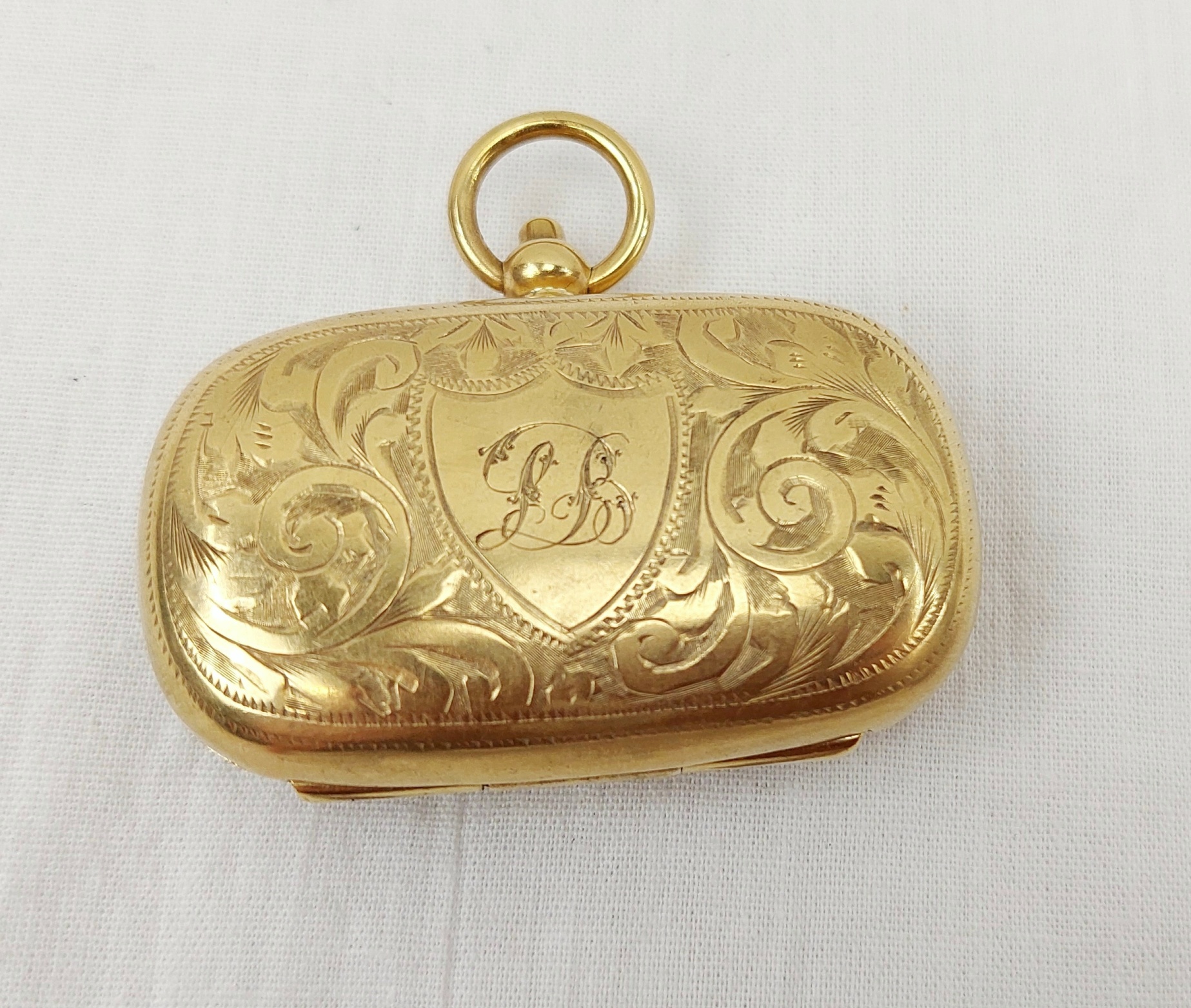 Victorian Gold Plated White Metal Sovereign & Half Sovereign Case - Image 2