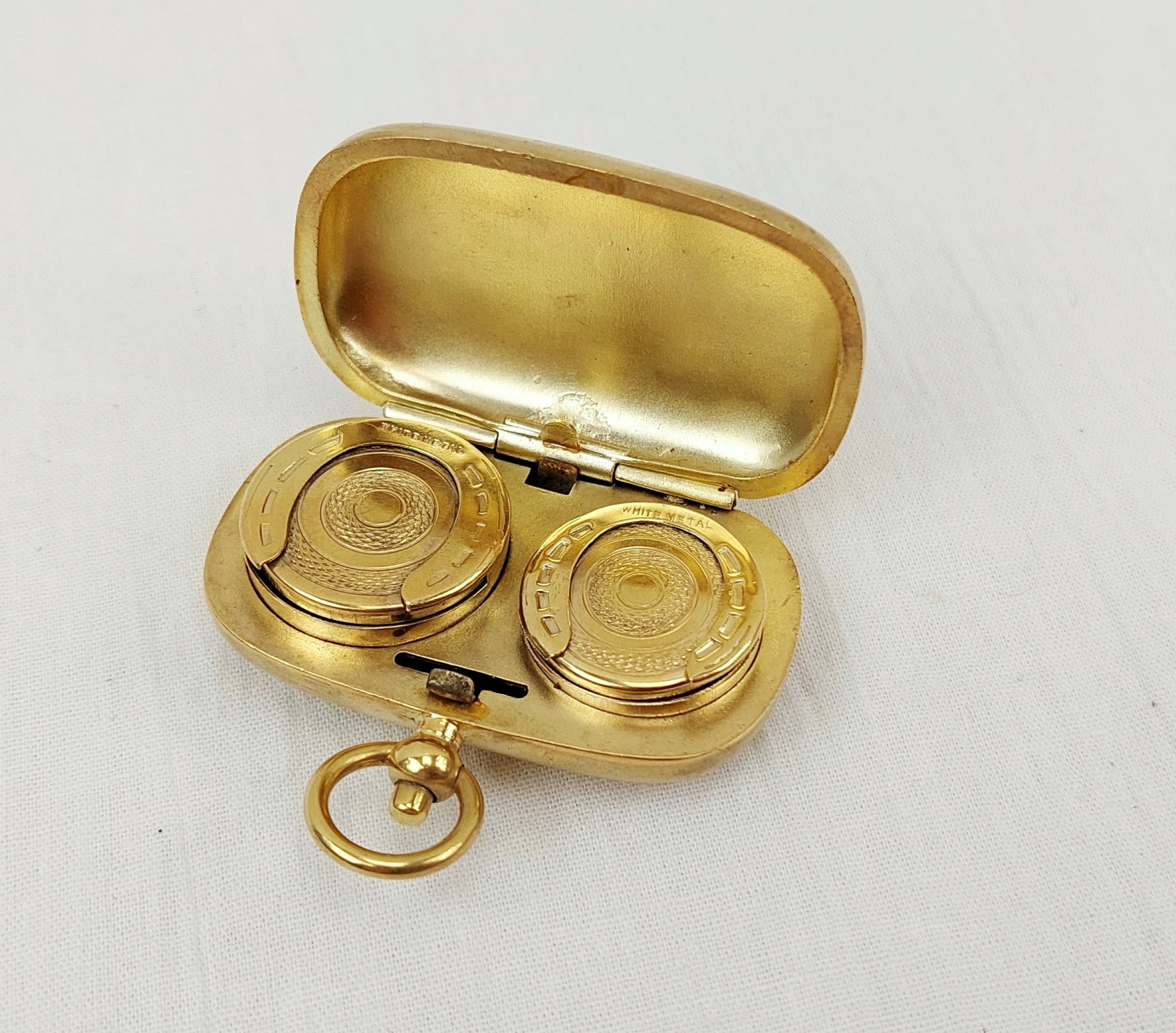 Victorian Gold Plated White Metal Sovereign & Half Sovereign Case - Image 4