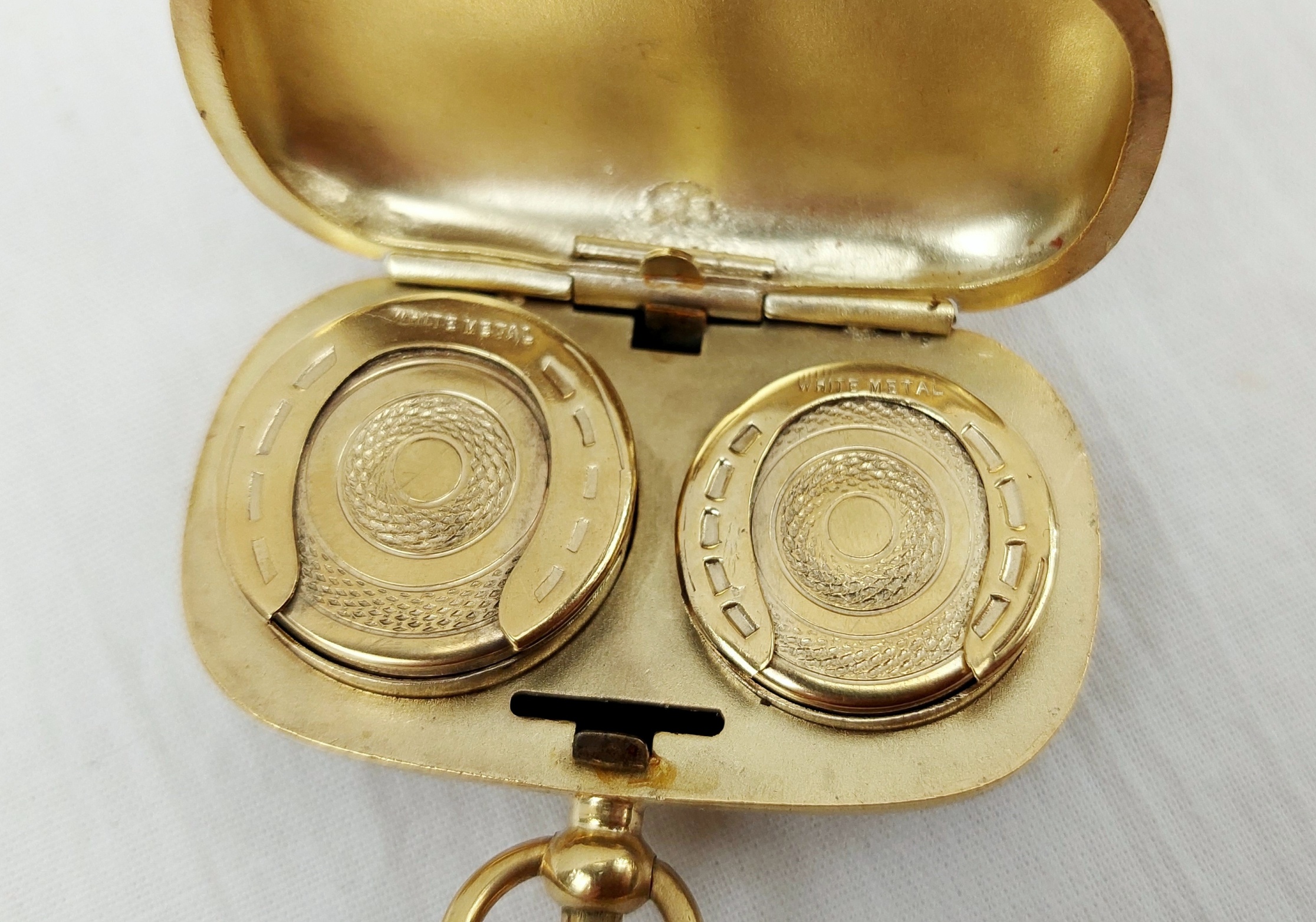 Victorian Gold Plated White Metal Sovereign & Half Sovereign Case - Image 5