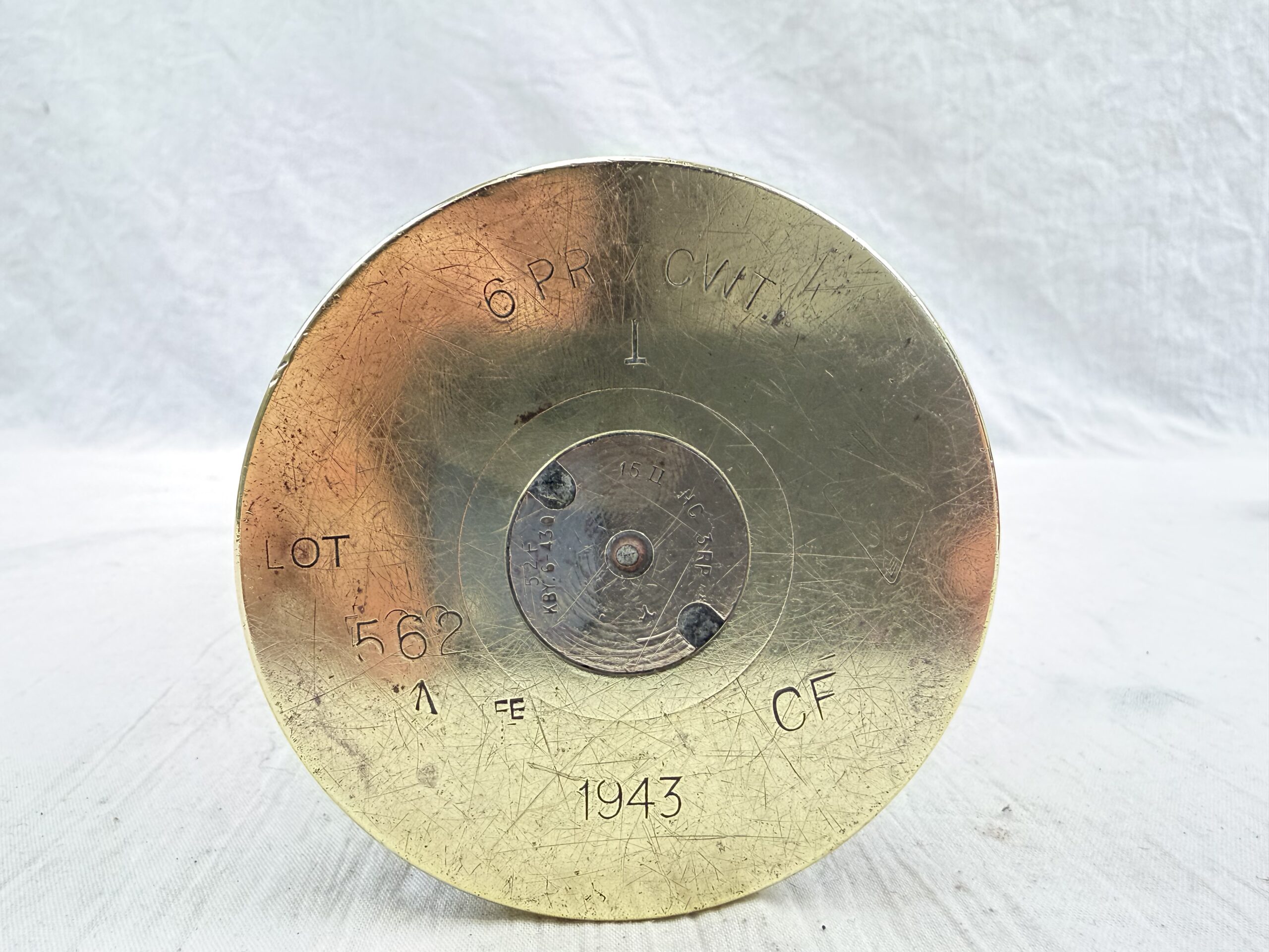 Rare WW2 6-pdr Armour Piercing Capped (APC) Shell 1943 - Image 7