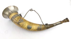 Scottish, Victorian, Stag & Archer Decorated Hunting Ceremonial Horn, Associated with the Ancient Order of Foresters