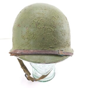 USA, WWII, M1 Helmet, Fixed Bale, Front Seam, Named Liner by Seaman Paper Company Production, With North & Judd Anchor-Marked Chinstrap Hardware
