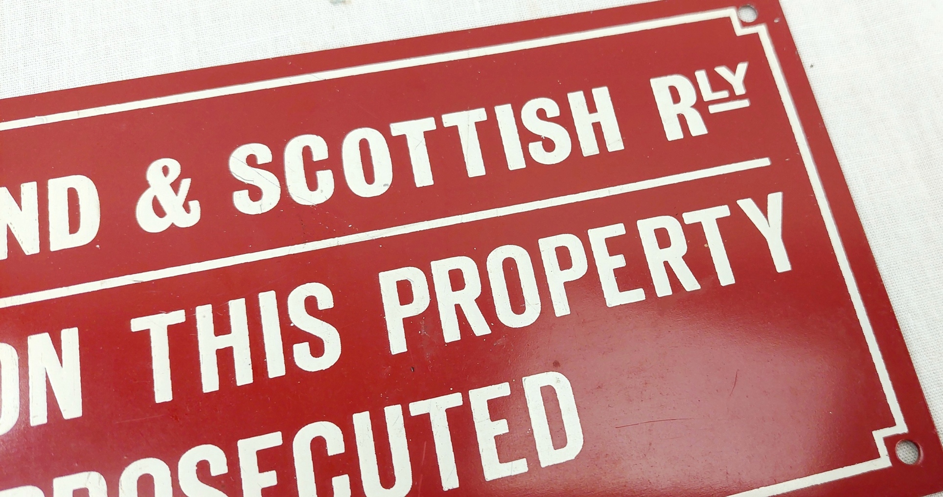 Vintage LMS Railways Trespassers Metal Sign - Image 3