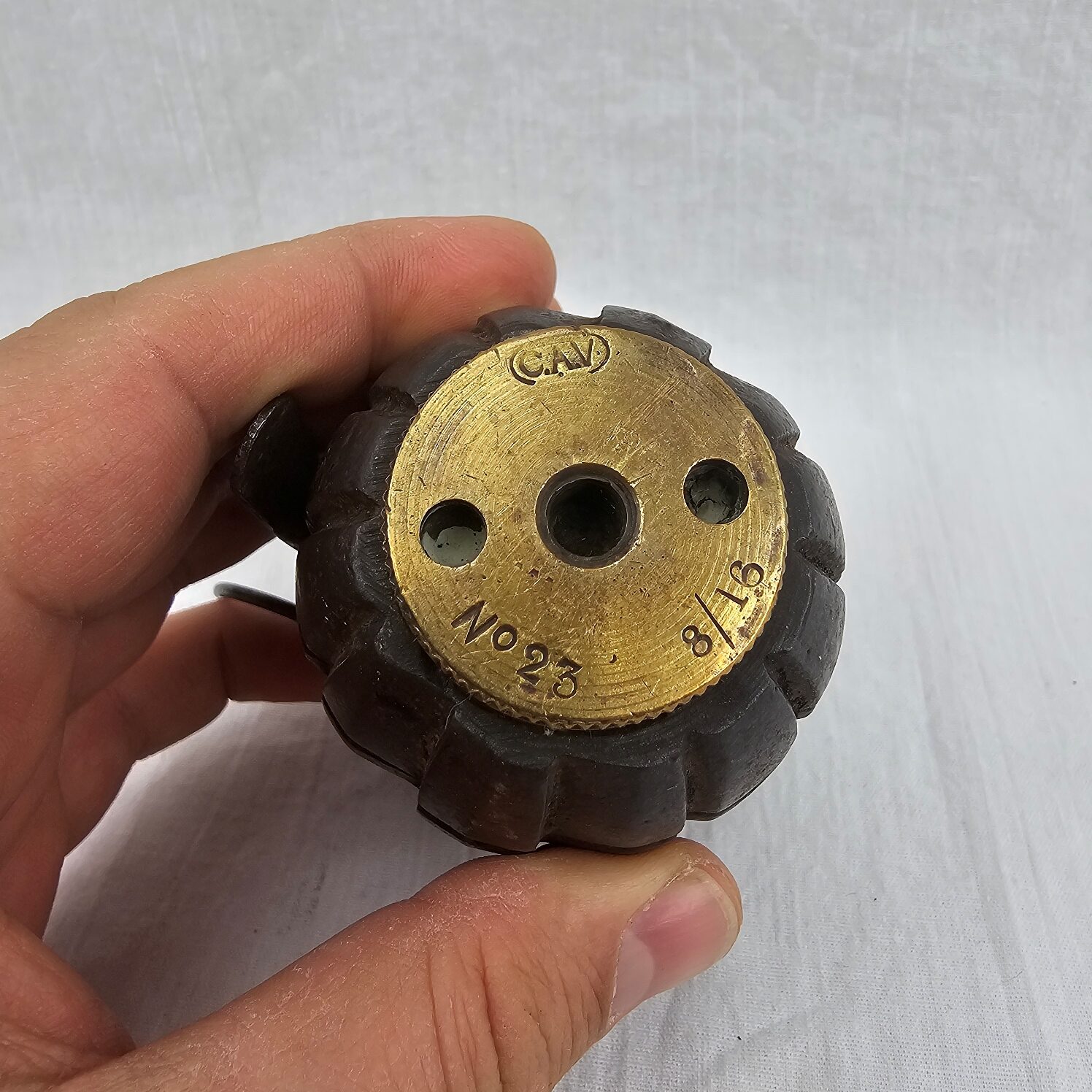WW1 No.23 Early Lever Mills Bomb C.A.V. 8/16 - Image 7