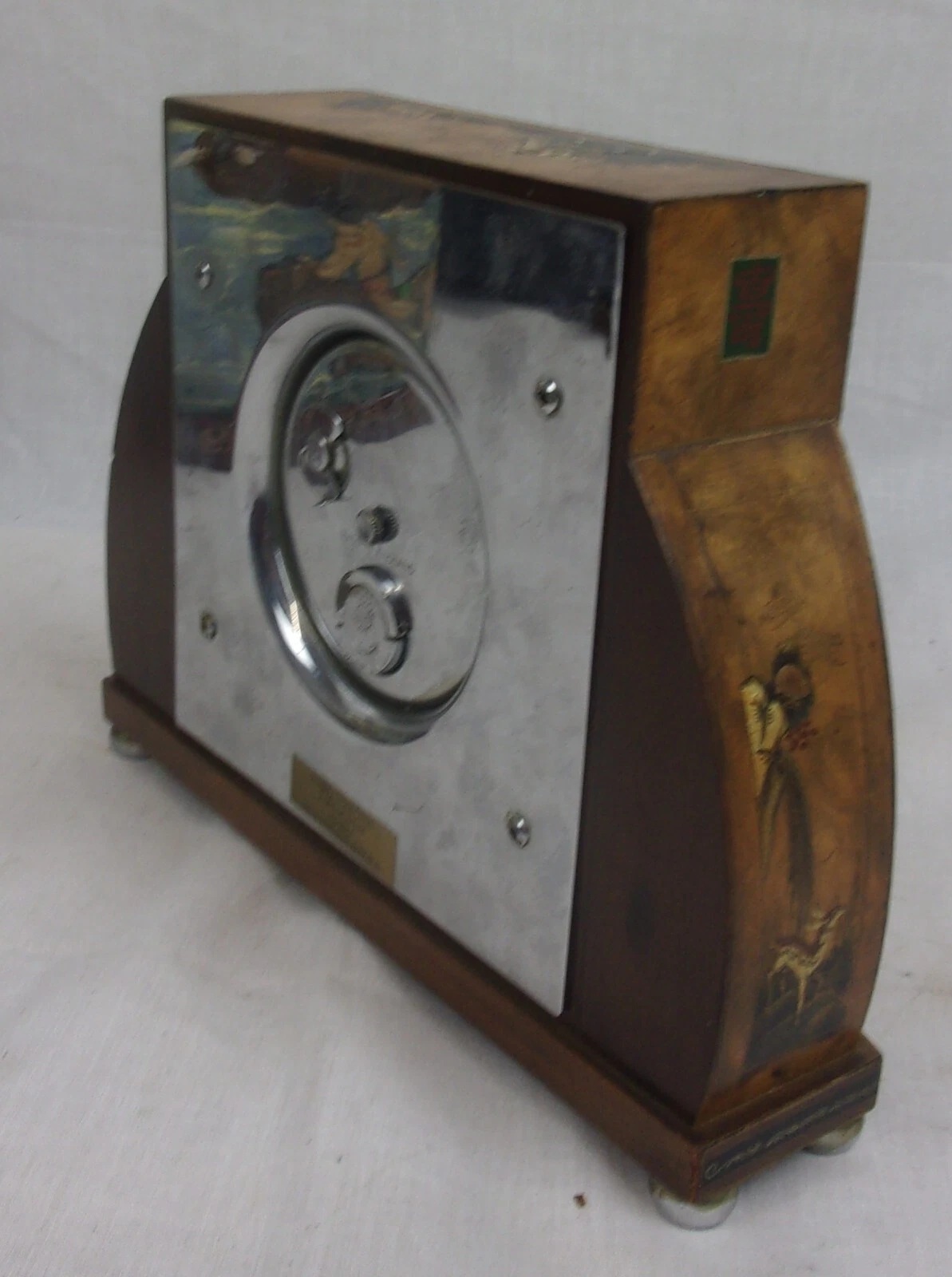 1920s Chinoiserie Lacquered Mantle Clock - Image 3