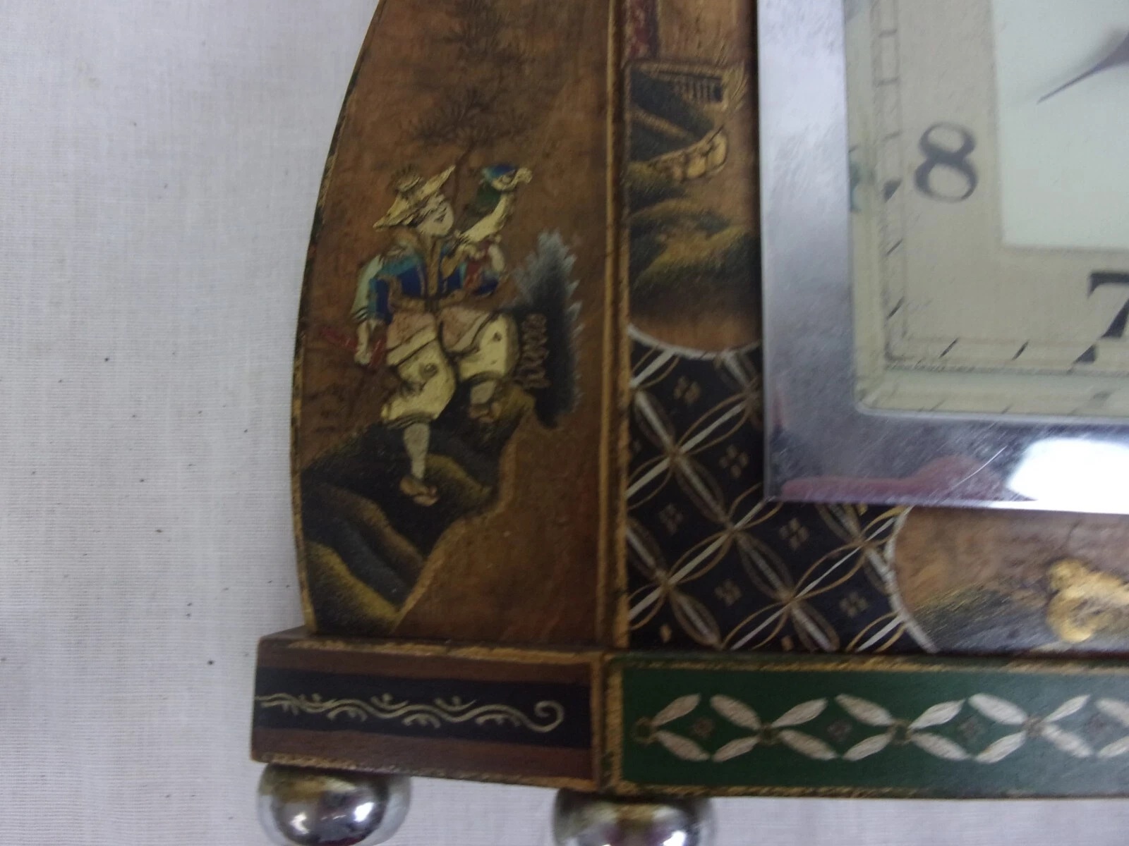 1920s Chinoiserie Lacquered Mantle Clock - Image 5