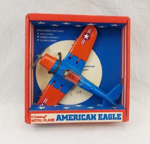 1960s Boxed Hubley Tinplate American Eagle Carrier Plane