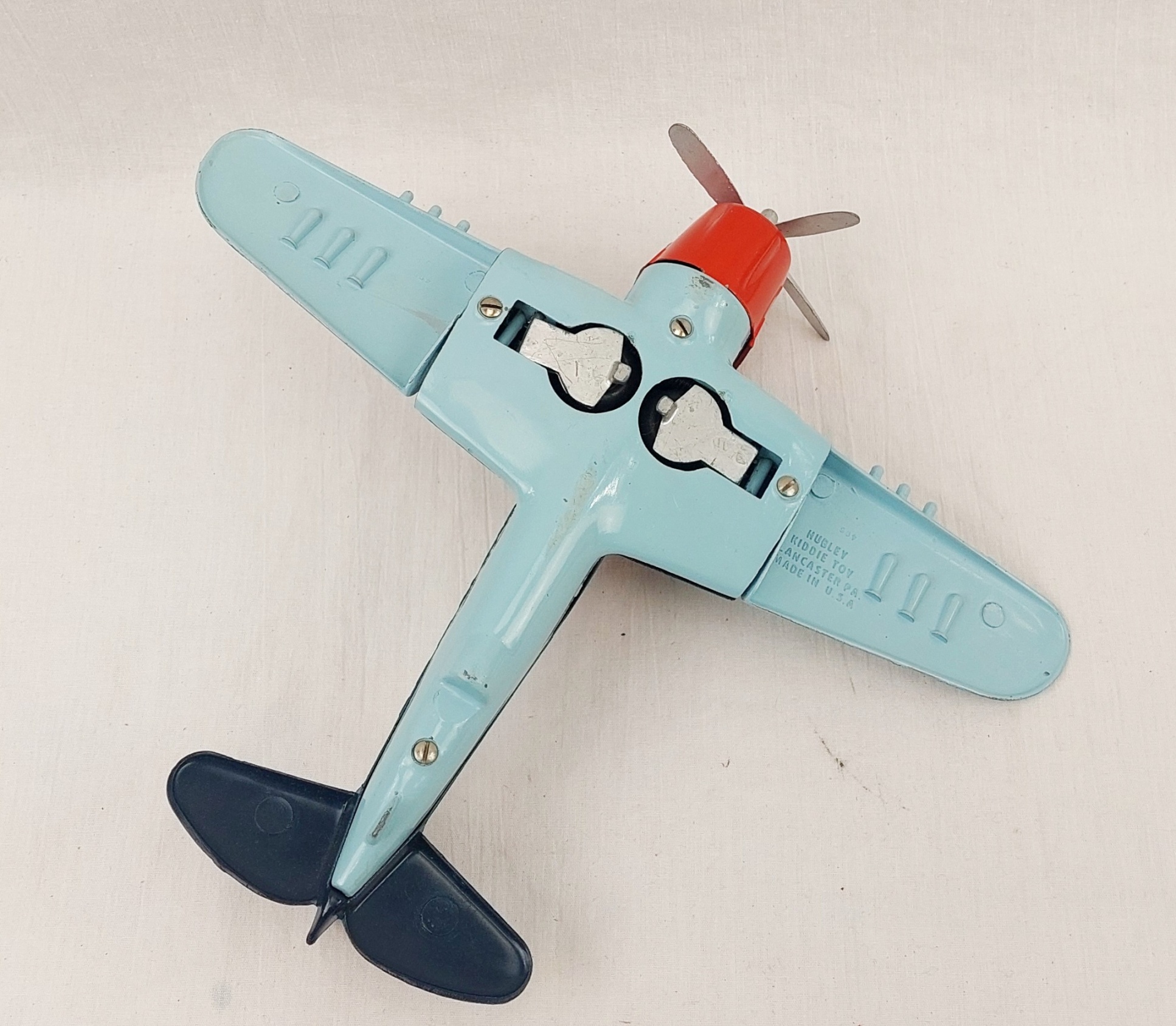 1960s Boxed Hubley Tinplate Navy Fighter Bomber - Image 4