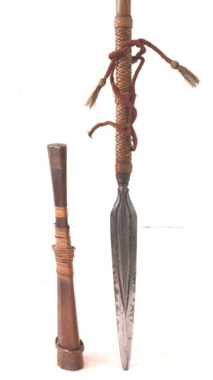 Philippines, c.1880–1900 – Moro Budjak (Budiak/Budiar) Spear, With Scabbard