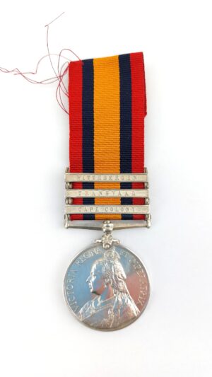 British, 2nd Anglo-Boer War, Queen’s South Africa Medal, 3 Clasps: Wittebergen, Transvaal, Cape Colony – Trooper B. Levene, Brabant’s Horse (South African Colonial Forces)
