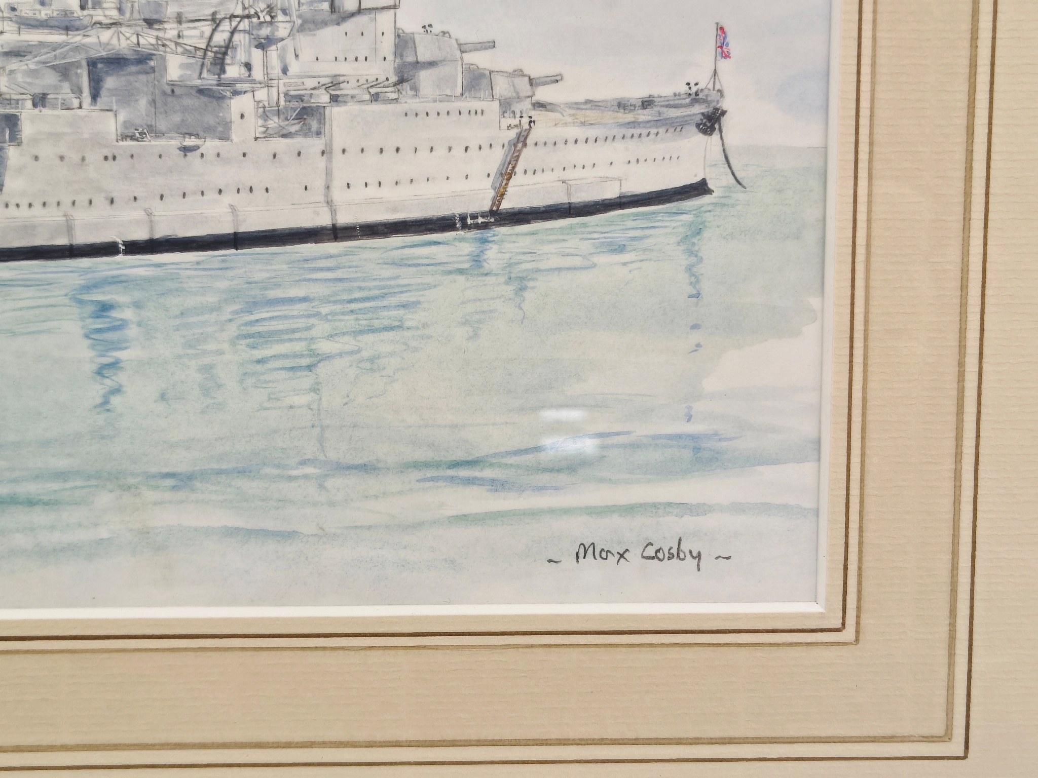 Contemporary Watercolour Of HMS Renown 1940 In The Med By Max Crosby - Image 6